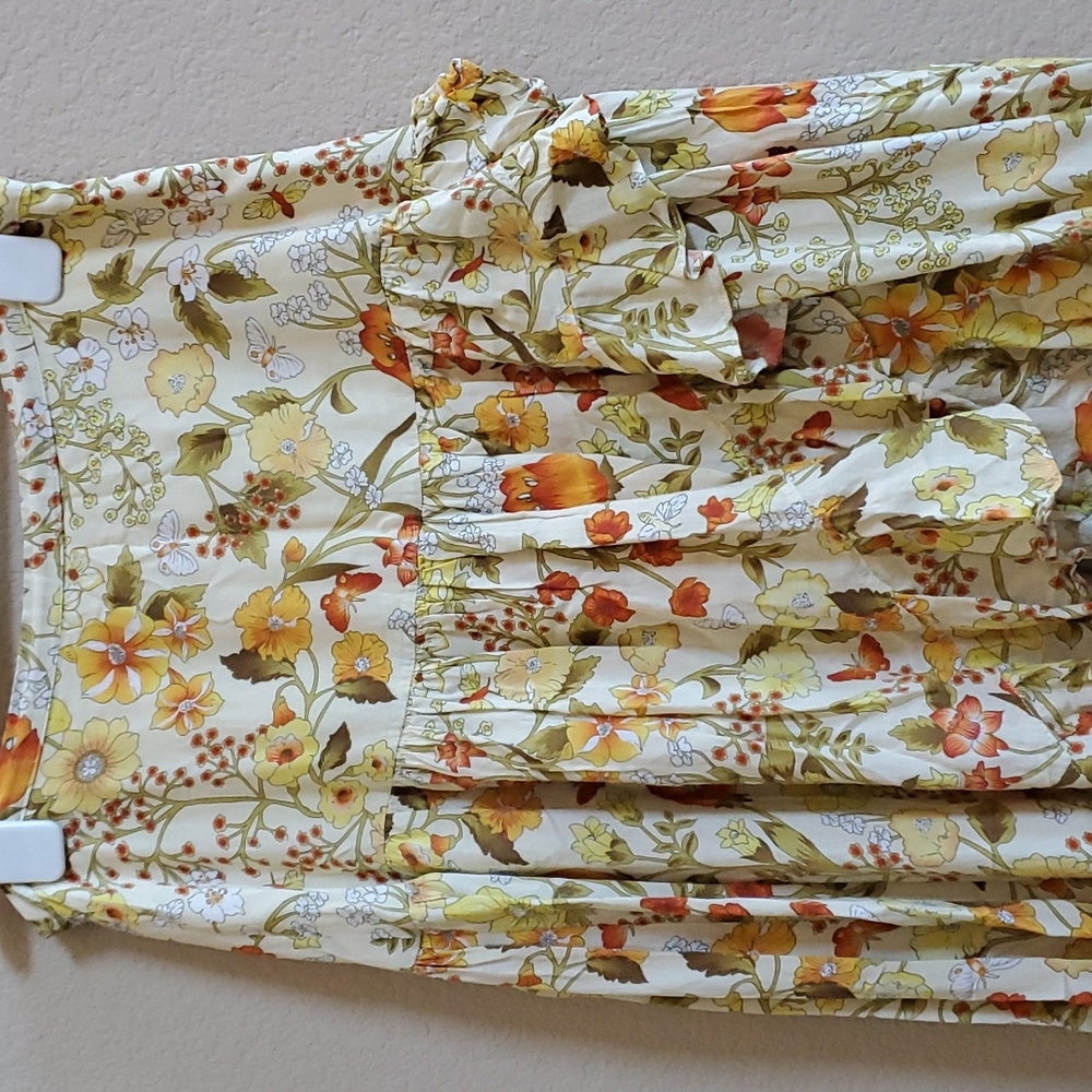 Spell Floral High Low Skirt - Yellow and Orange - Picture 4 of 7